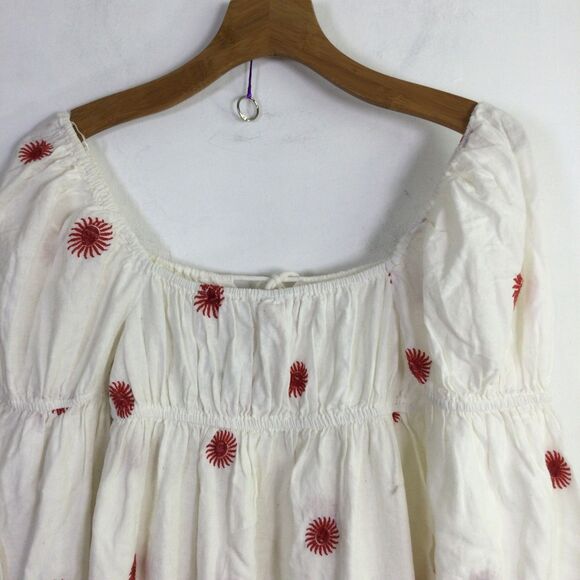 Free People Women's MIDI Dress Emory Embroidered Ivory Combo Size S NWT - Picture 12 of 16
